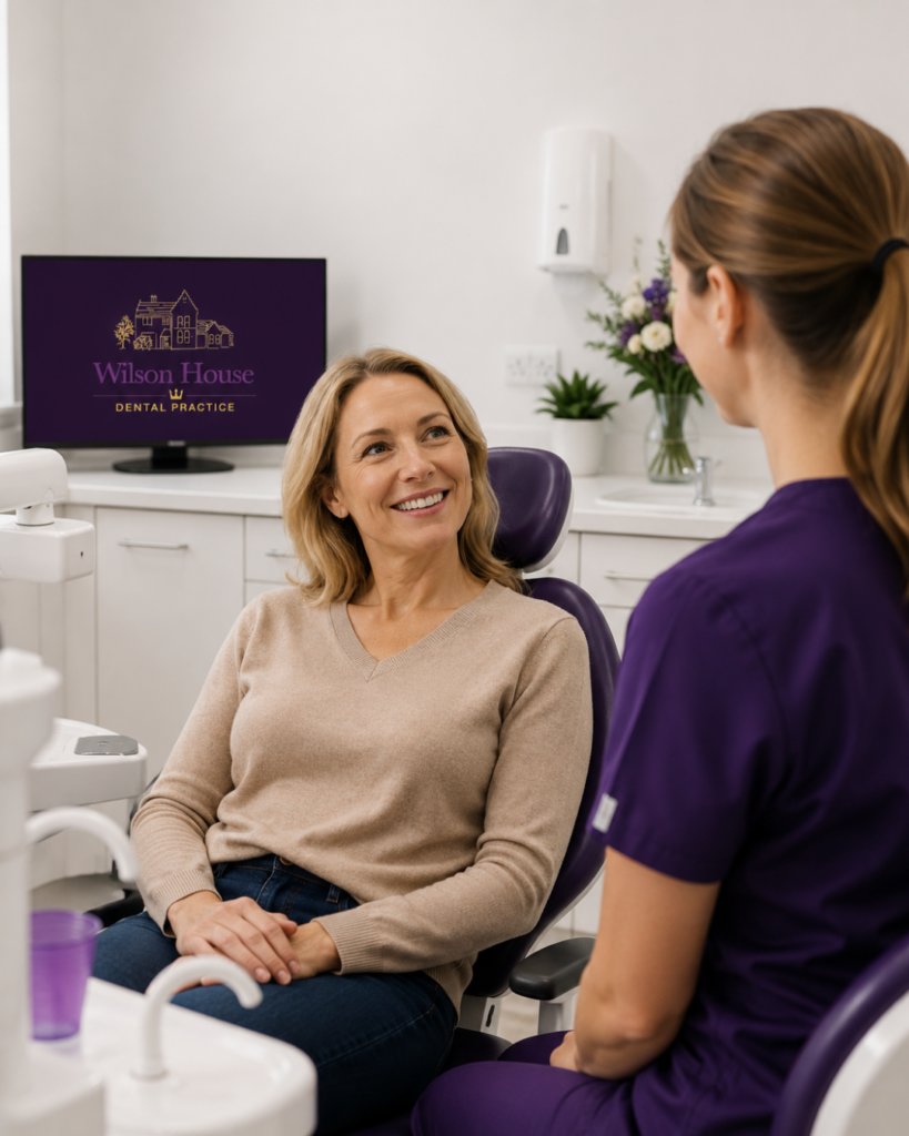 Dentures consultation at Wilson House Dental Practice with a patient in the treatment chair